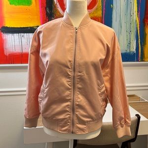 Pink satin feel bomber